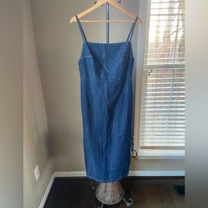 NWT ZARA WOMEN - TRF DENIM MIDI DRESS Size L